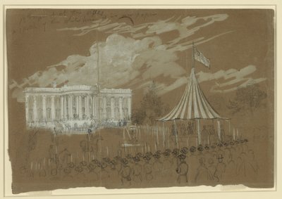 Flag Raising at the White House by Alfred Rudolph Waud